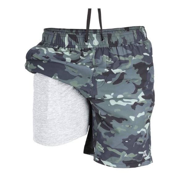 Dixxon Flannel Co Camo Lined Drawstring Athletic Shorts - Picture 2 of 11